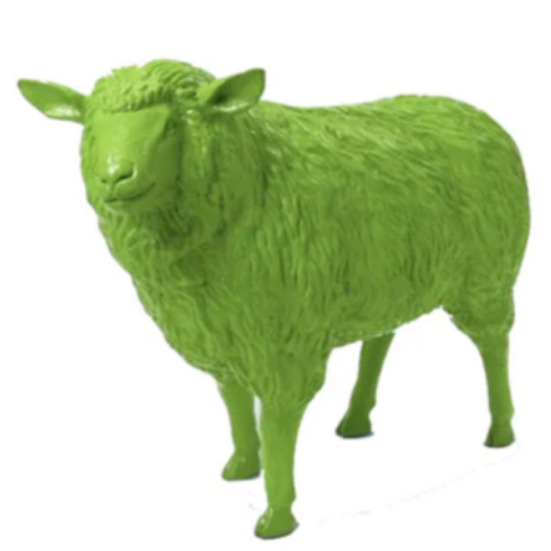 Statue de Mouton en Résine - 110 cm - Couleur Vert Pomme