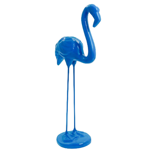 Statue Décorative en Résine de Flamant Rose - 110 cm - Couleur Bleu