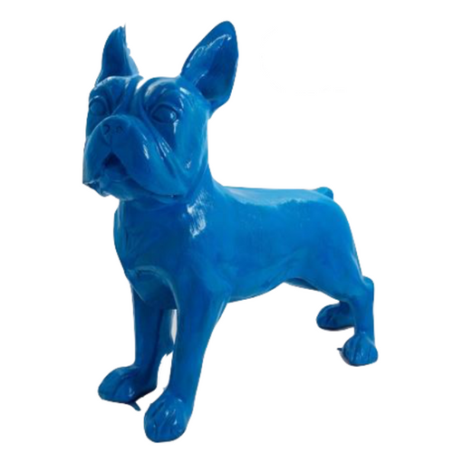 Statue Chien Bouledogue Francais Animaux Resine - 180cm - Bleu