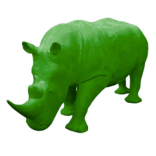 Statue Rhinoceros Animaux Resine - 380cm - Vert Pomme