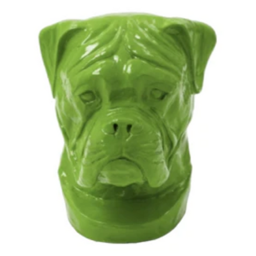 Statue Chien Boxer Animaux Resine - 35cm - Vert Pomme