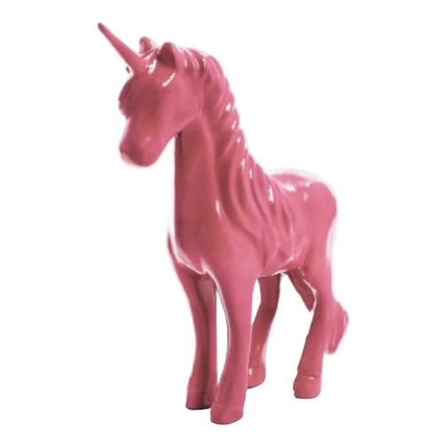 Statue Licorne Équestre en Résine - 50 cm - Rose Pâle