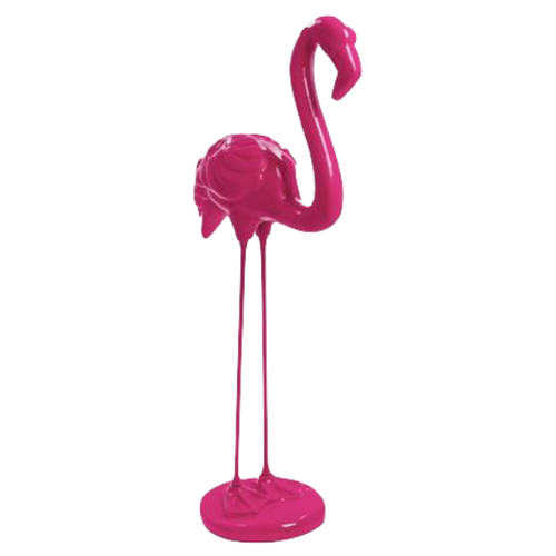 Statue Décorative Flamant Rose en Résine - 110cm - Fuchsia Éclatant