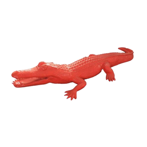 Statue Décorative de Crocodile en Résine - 215 cm - Rouge Exotique