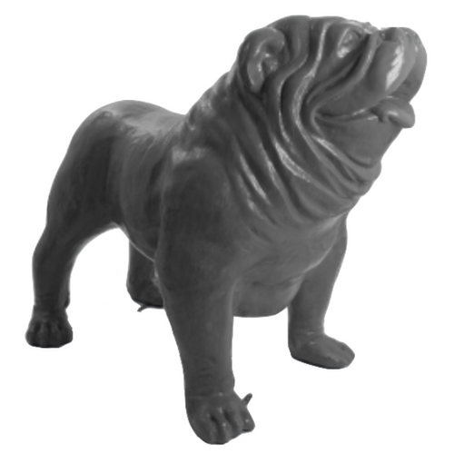 Statue Chien Bouledogue Anglais Animaux Resine - 160cm - Gris