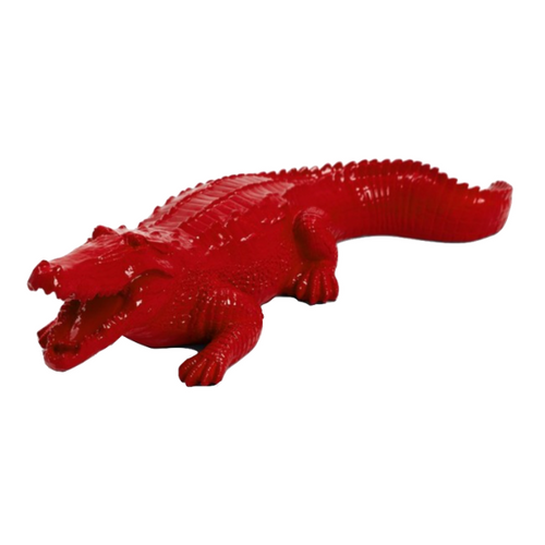 Statue Crocodile Animaux Resine - 40cm - Rouge