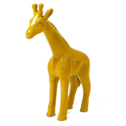 Statue Décorative de Girafe en Résine - 110cm - Couleur Jaune