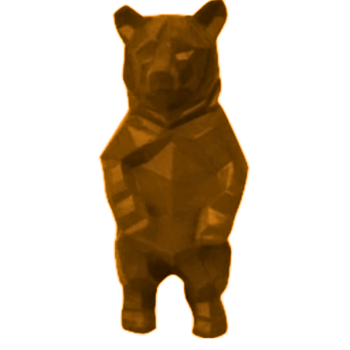 Statue d'Ours en Résine Origami - 40 cm - Couleur Brun