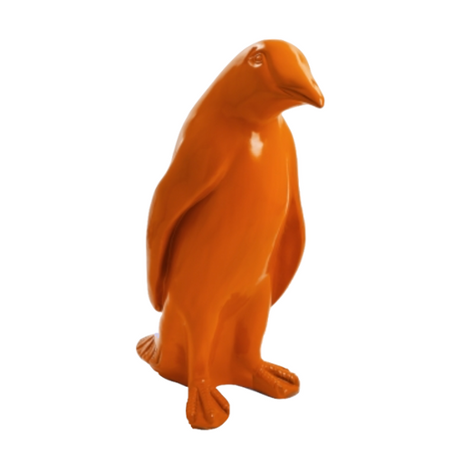 Statue de Pingouin en Résine - 70 cm - Couleur Orange