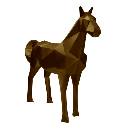 Statue Cheval Origami Animaux Resine - 210cm - Marron