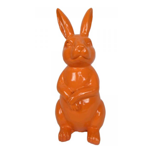 Statue Décorative Lapin en Résine - 35cm - Couleur Orange