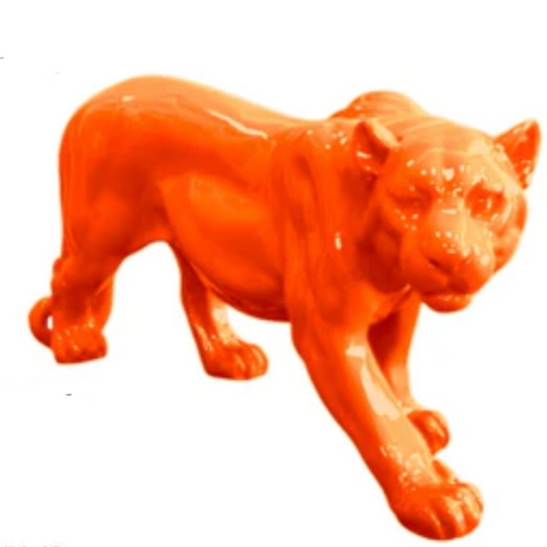 Statue de Panthère en Résine - 80 cm - Couleur Orange