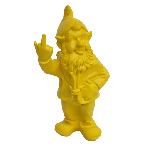 Statue de Nain en Résine - 33cm - Couleur Jaune Éclatante