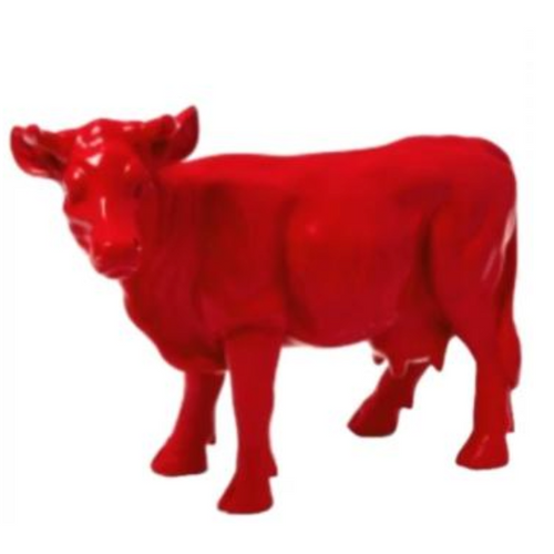 Statue Vache Animaux Resine - 50cm - Rouge