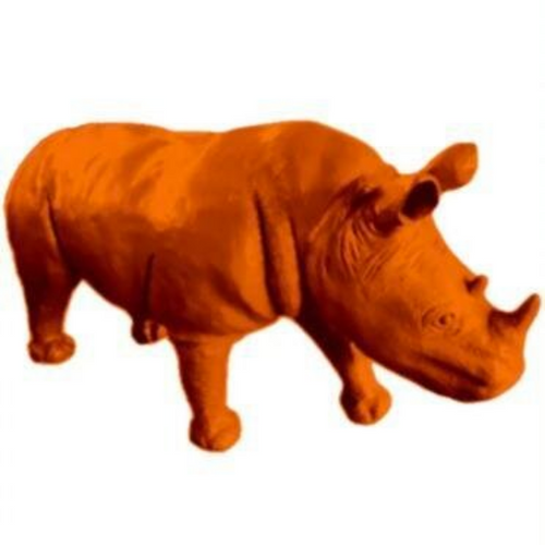 Statue Rhinoceros Animaux Resine - 180cm - Orange