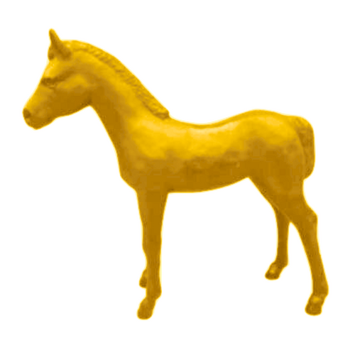 Statue de Cheval en Résine - 150cm - Couleur Jaune