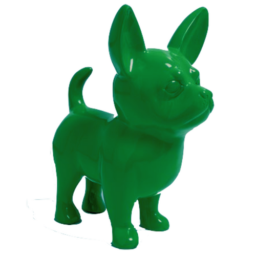 Statue Résine Chien Chihuahua - 170 cm - Édition Verte