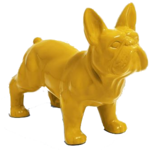 Statue Chien Bouledogue Francais Animaux Resine - 45cm - Jaune