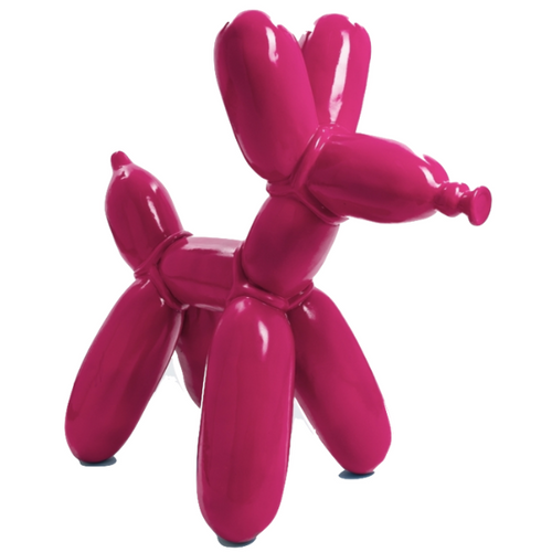 Statue Chien Ballon Résine Fuchsia - 210 cm - Élégance Exotique