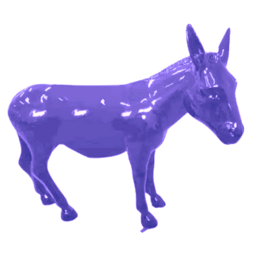 Statue d'Ane en Résine - 160cm - Couleur Violet - Décoration Animalière