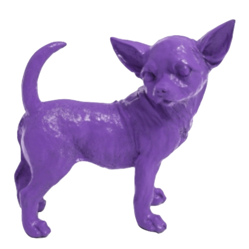 Statue Chien Chihuahua Animaux Resine - 30cm - Violet