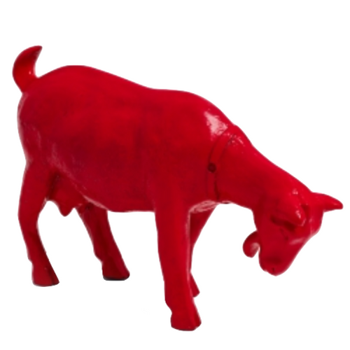 Statue Décorative de Chèvre en Résine - 60cm - Rouge Élégant