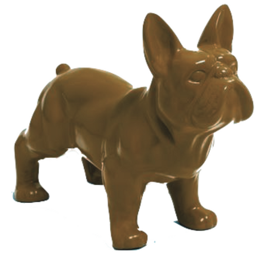 Statue en Résine de Bouledogue Français - 40x45cm - Finition Marron Élégante