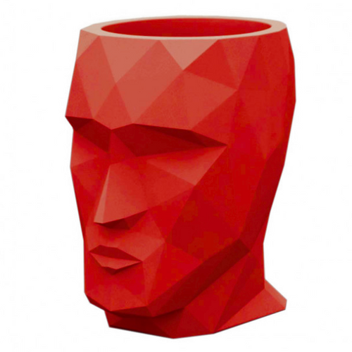 Statue Tete Pot de Fleurs Animaux Resine - 90cm - Rouge