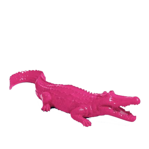 Statue Crocodile Animaux Resine - 70cm - Rose Fushia