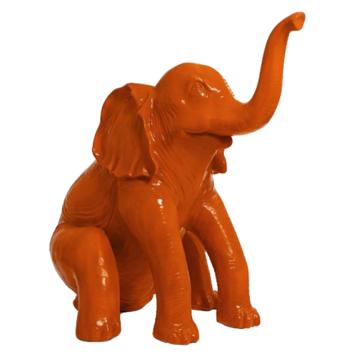 Statue Elephant Animaux Resine - 140cm - Orange