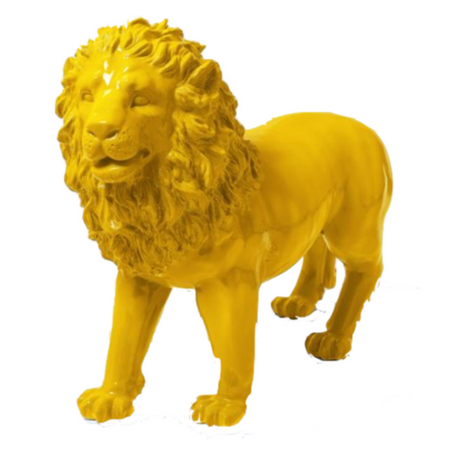 Statue Lion Animaux Resine - 100cm - Jaune