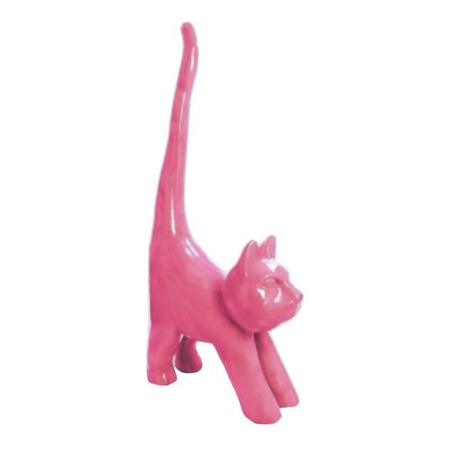 Statue de Chat en Résine - 205 cm - Fuchsia Éclatant