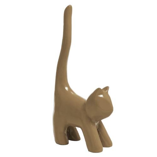 Statue de Chat en Résine - 30 cm - Couleur Marron