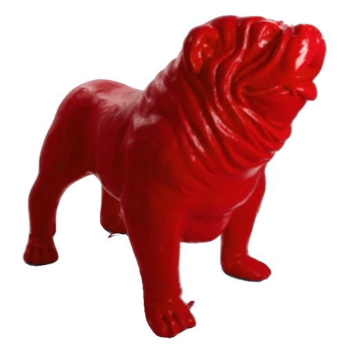 Statue Chien Bouledogue Anglais Animaux Resine - 160cm - Rouge