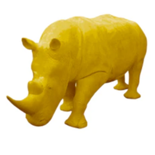 Statue Rhinoceros Animaux Resine - 380cm - Jaune