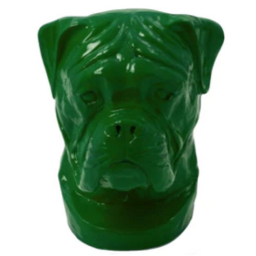 Statue Chien Boxer Animaux Resine - 35cm - Vert