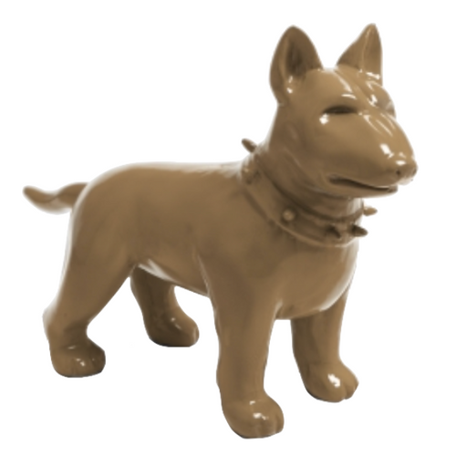 Statue Résine Chien Bull Terrier - 60 cm - Couleur Marron