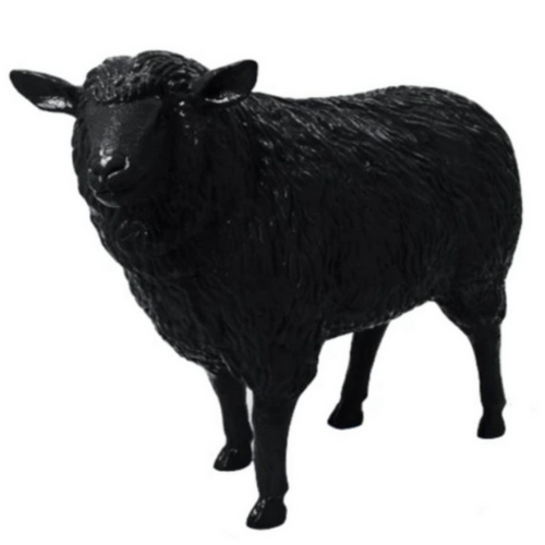 Statue de Mouton en Résine - 110cm - Finition Noire