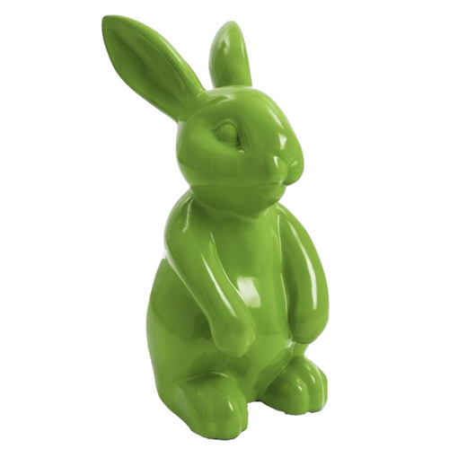 Statue Décorative de Lapin en Résine - 60 cm - Couleur Vert Pomme