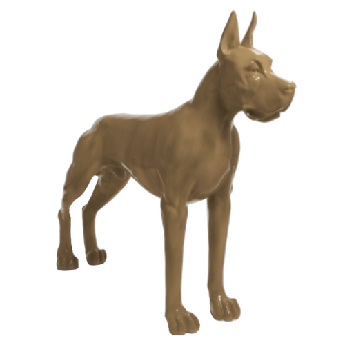 Statue Géante de Chien Dogue Allemand en Résine - 120cm - Couleur Marron