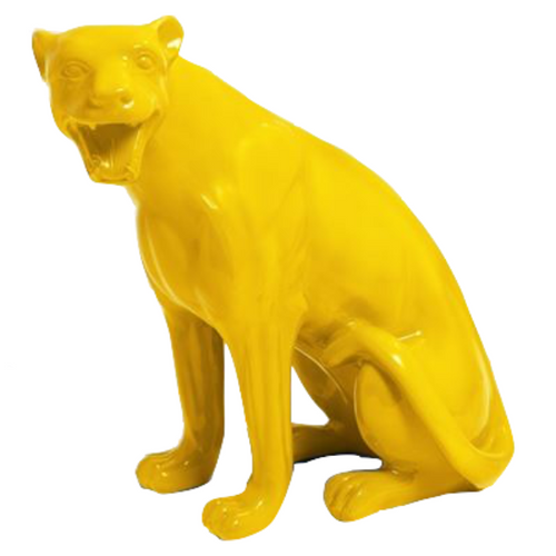 Statue de Panthère en Résine - 75cm - Couleur Jaune Exotique