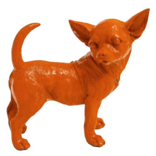 Statue Chien Chihuahua Animaux Resine - 30cm - Orange