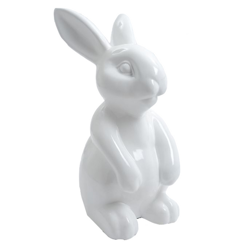 Statue Décorative de Lapin en Résine - 60cm - Couleur Blanche