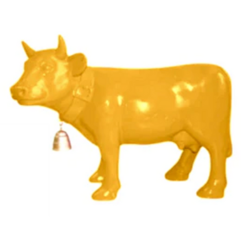 Statue Vache Animaux Resine - 110cm - Jaune