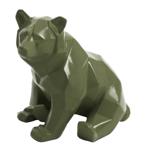 Statue d'Ours en Résine - 30 cm - Couleur Kaki