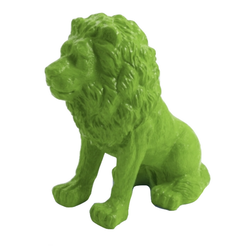 Statue Lion Animaux Resine - 65cm - Vert Pomme