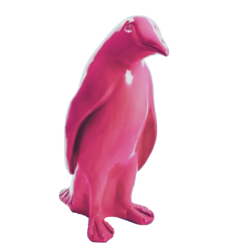 Statue de Pingouin en Résine - 120cm - Fuchsia Éclatant