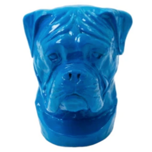 Statue Chien Boxer Animaux Resine - 35cm - Bleu