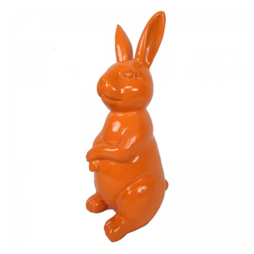 Statue Décorative Lapin en Résine - 35cm - Couleur Orange