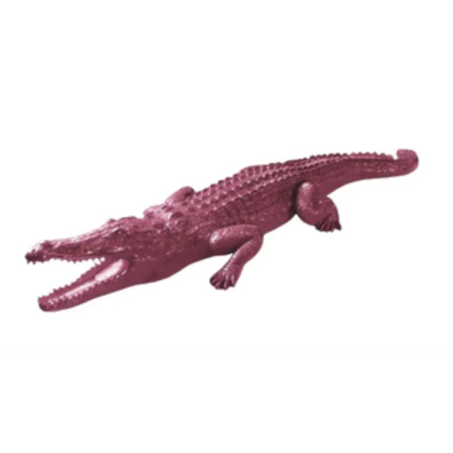 Statue en Résine de Crocodile - 320cm - Couleur Rose Pastel